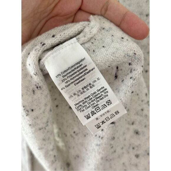 DKNY Sweater Size Large Crewneck Pullover White Speckled Long Sleeve - Picture 10 of 10
